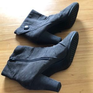 Gray suede bootie